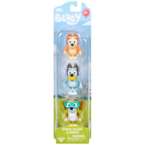 Bingo, Bluey, and Honey Figure Pack