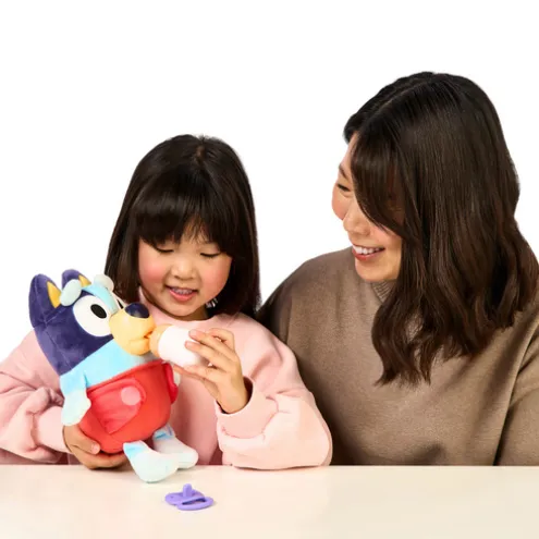 Bluey Cuddle and Care Baby Bluey Interactive Soft Toy