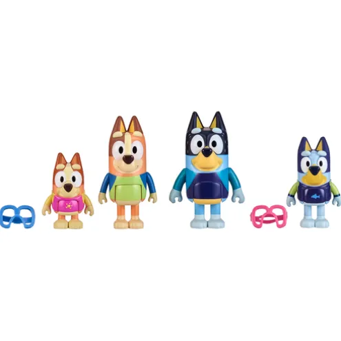 Bluey Family Beach Day 4 Figure Set