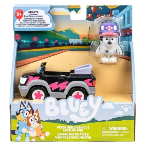Bluey Muffin with Pizza Vehicle Playset