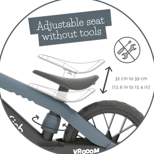 Chillafish 12 Inch BMXie Vrooom Balance Bike with Sounds Grey