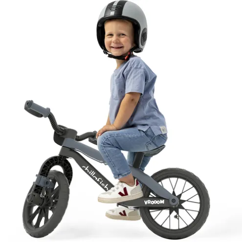 Chillafish 12 Inch BMXie Vrooom Balance Bike with Sounds Grey