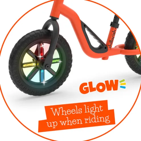 Chillafish 10 Inch Charlie Glow LED Balance Bike Orange