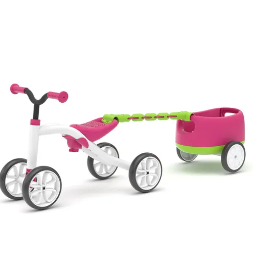 Chillafish Quadie 4 Wheeler Pink Ride On with Trailer
