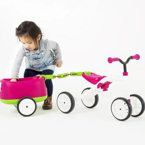 Chillafish Quadie 4 Wheeler Pink Ride On with Trailer