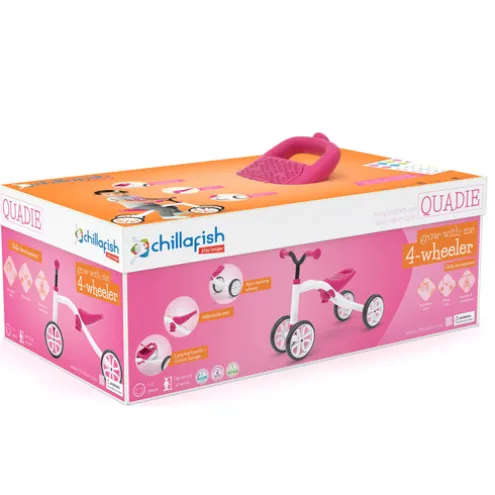 Chillafish Quadie 4 Wheeler White Pink Ride On