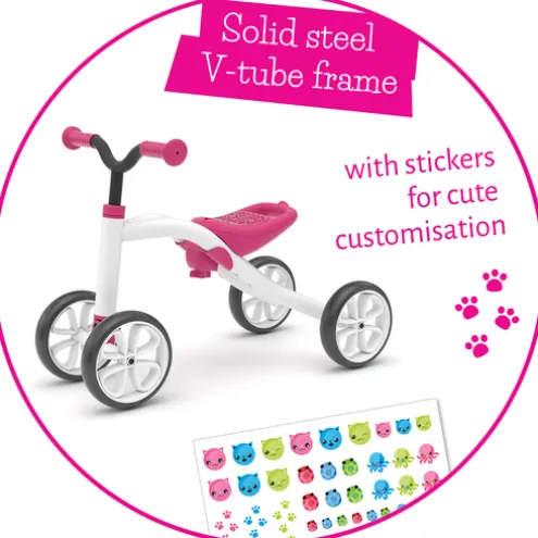 Chillafish Quadie 4 Wheeler White Pink Ride On