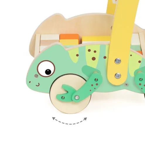 Classic World Chameleon Wooden Baby Walker with Blocks