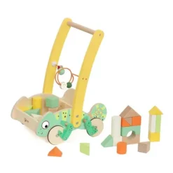 Classic World Chameleon Wooden Baby Walker with Blocks