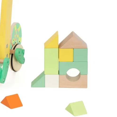 Classic World Chameleon Wooden Baby Walker with Blocks