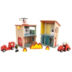 Classic World Wooden Fire Station Playset