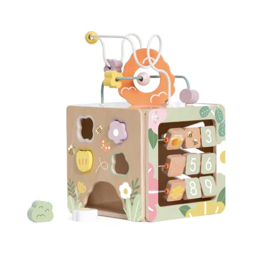 Classic World Wooden Honeybee Cube Activity Toy