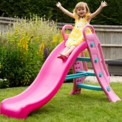 Dolu Height 104cm Big Pink Garden Slide with Water Feature