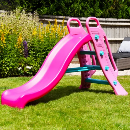 Dolu Height 104cm Big Pink Garden Slide with Water Feature