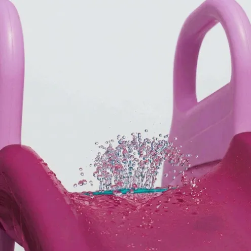 Dolu Height 104cm Big Pink Garden Slide with Water Feature