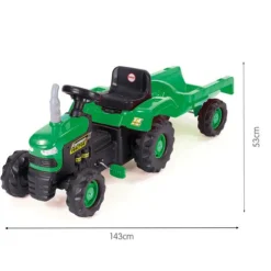 Dolu Pedal Tractor With Detachable Trailer and Horn Feature