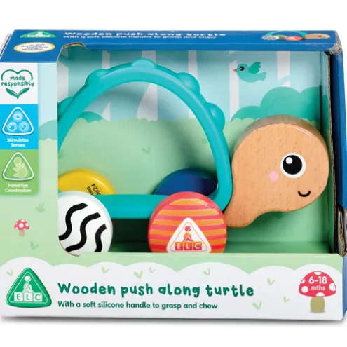 Early Learning Centre Wooden Push Along Turtle Activity Toy