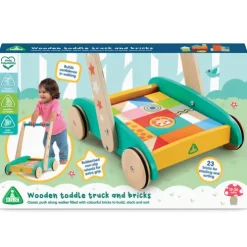 Early Learning Centre Wooden Toddle Truck and Bricks