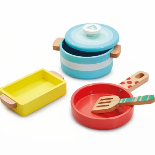 Early Learning Centre Wooden Kitchen Pots and Pans