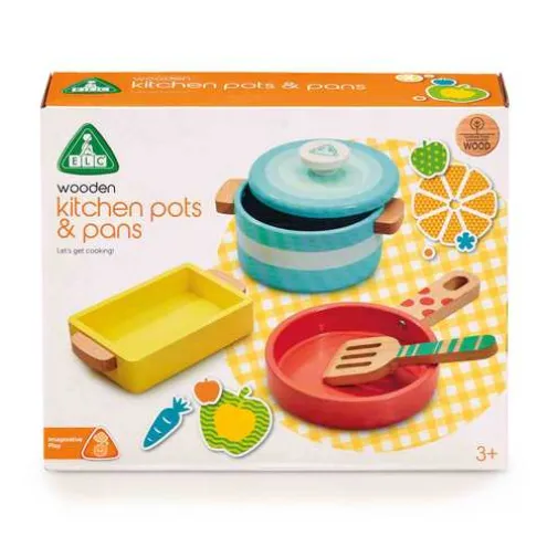 Early Learning Centre Wooden Kitchen Pots and Pans