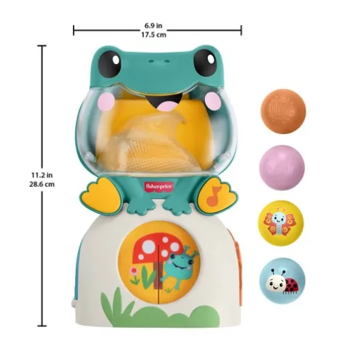 Fisher-Price Light-Up And Roll Frog Musical Ball Drop Activity Toy