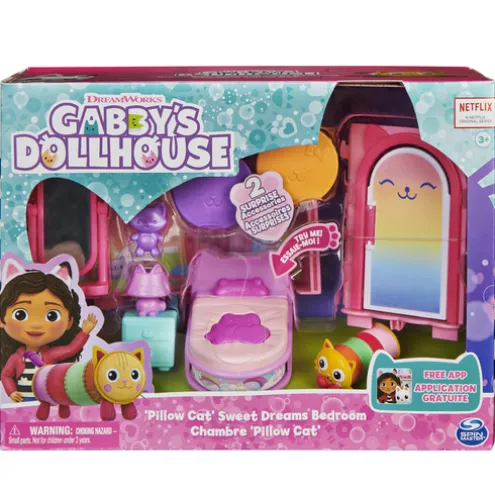 Gabby's Dollhouse Pillow Cat Sweet Dreams Bedroom Playset