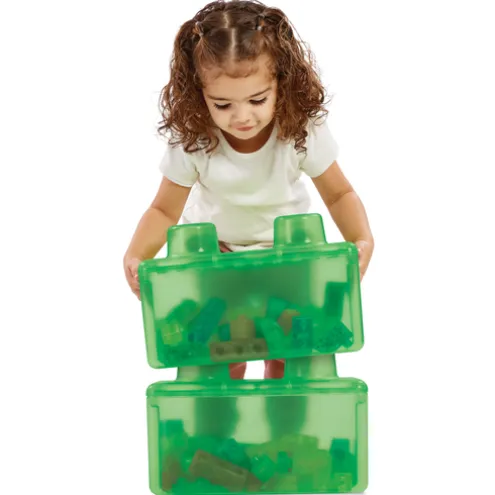 Jelly Blox Stash N Stack 2 In 1 Storage Box Building Blocks