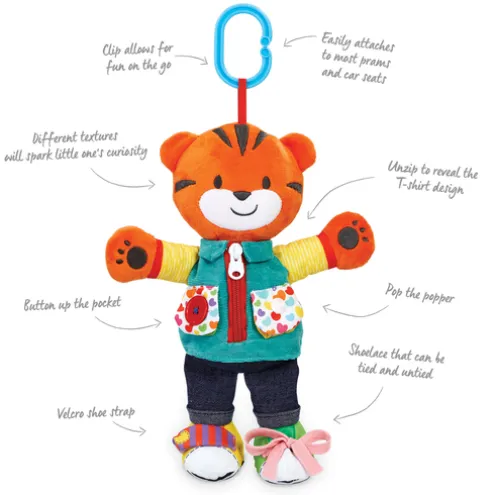 Little Lot Learn to Dress Tiger Pram Toy