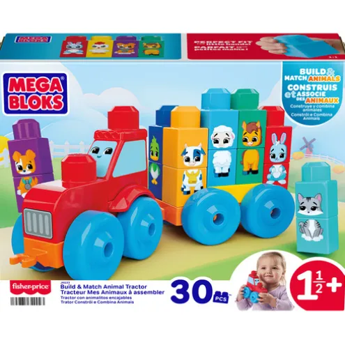 Mega Bloks Build and Match Animal Tractor Building Set