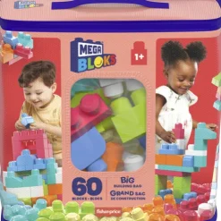 Mega Bloks Pink First Builders Big Building Bag 60 Pieces