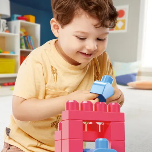 Mega Bloks Pink First Builders Big Building Bag 60 Pieces