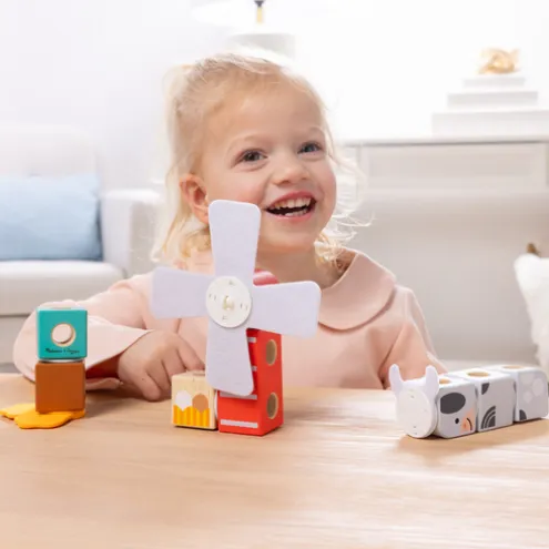 Melissa & Doug Blockables Farm Friends Wooden Block Playset