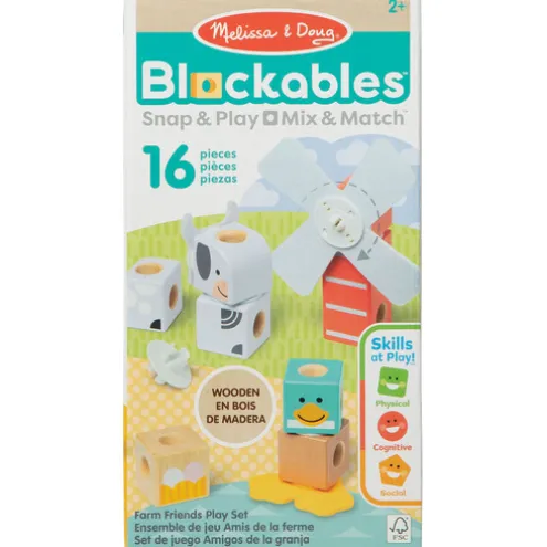 Melissa & Doug Blockables Farm Friends Wooden Block Playset