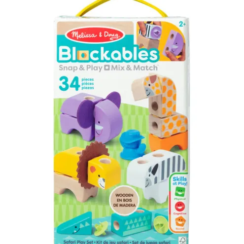 Melissa & Doug Blockables Safari Wooden Block Playset