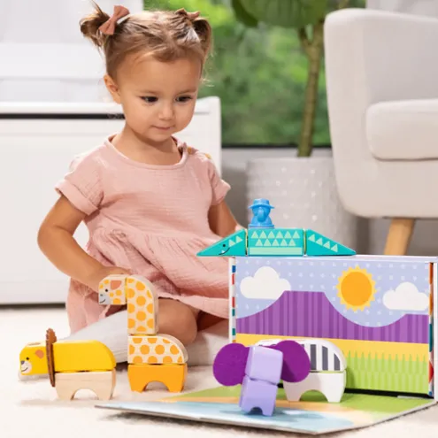 Melissa & Doug Blockables Safari Wooden Block Playset