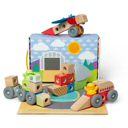 Melissa & Doug Blockables Vehicles Wooden Block Playset