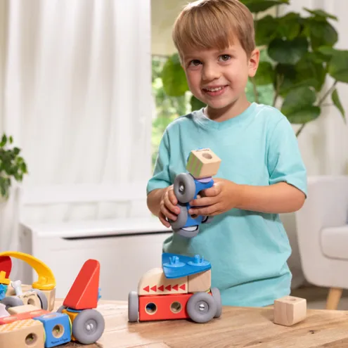 Melissa & Doug Blockables Vehicles Wooden Block Playset