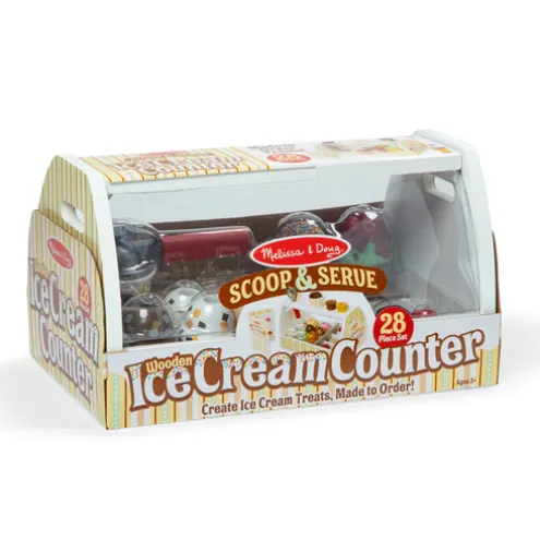Melissa & Doug Ice Cream Counter Wooden Roleplay Set
