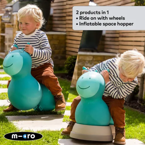 Micro 2in1 Inflatable Space Hopper Ride On Aqua