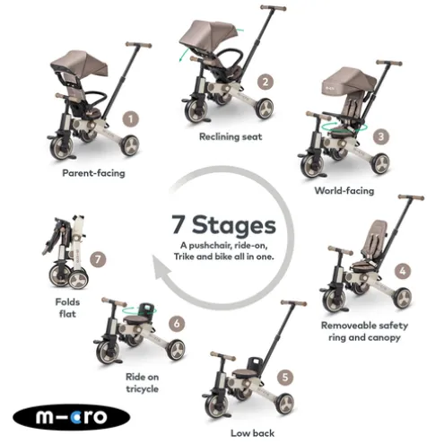 Micro 7 Stage Flexi Trike Brown