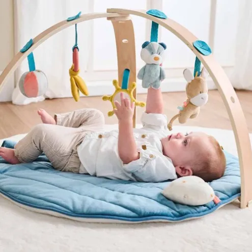 Nattou Felix and Leo Playmat with Wooden Arch