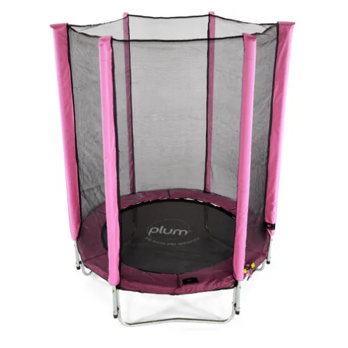 Plum 4ft Pink Junior Springsafe Trampoline and Enclosure