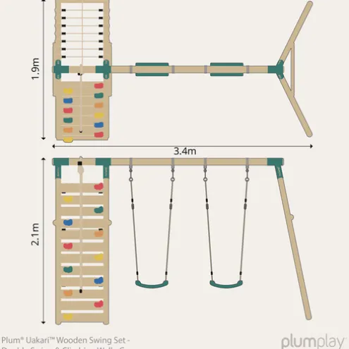 Plum Uakari Wooden Garden Swing and Climbing Frame