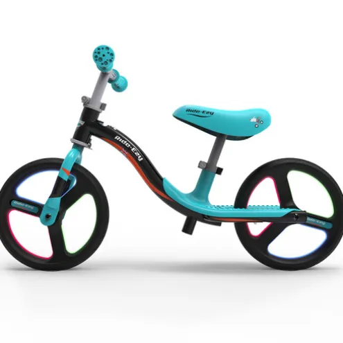 Ride-ezy Go Glo Light Up Balance Bike Celeste Green and Black