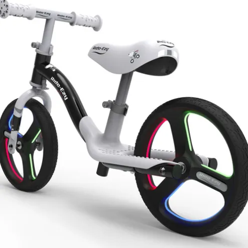 Ride-ezy Go Glo Light Up Balance Bike Silver and Black