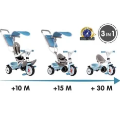 Smoby Baby Balade Plus 3-in-1 Transforming Trike Blue