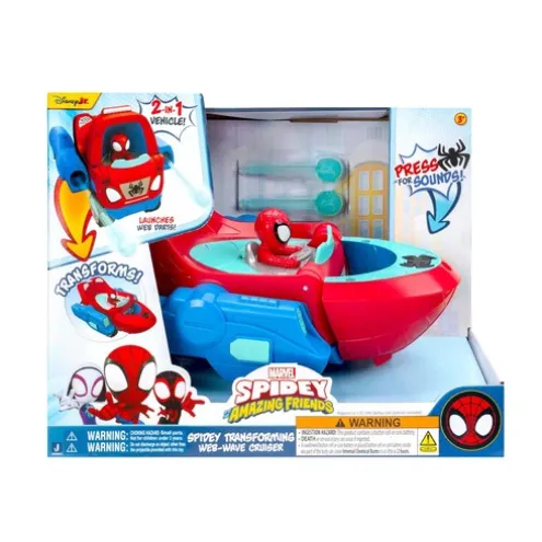 Spidey And His Amazing Friends Spidey Transforming Web-Wave Cruiser Playset