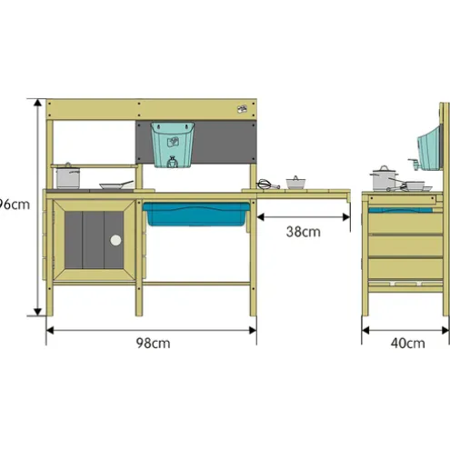 TP Deluxe Wooden Mud Kitchen