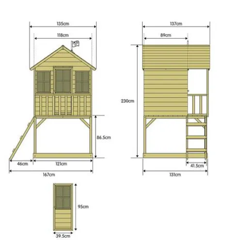 TP Hill Top Wooden Tower Playhouse