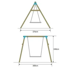 TP Knightswood Double Wooden Giant Nest Swing Set